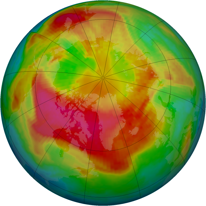 Arctic ozone map for 09 March 2002